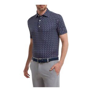 FootJoy Leaping Dolphins Print Lisle Golf Polo Shirt